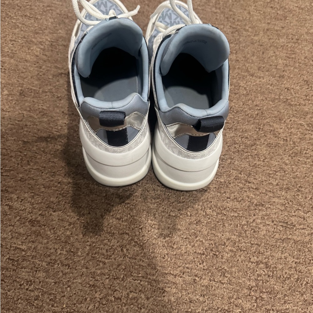 MICHAEL Michael Kors White and Blue Sneakers